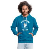 Küstenkind Ostsee - Kontrast-Hoodie - Pfauenblau/Grau meliert