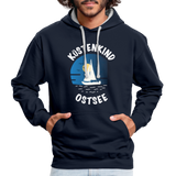 Küstenkind Ostsee - Kontrast-Hoodie - Navy/Grau meliert