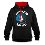 Küstenkind Nordsee - Männer Kontrast-Hoodie - Schwarz/Rot