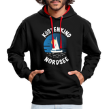 Küstenkind Nordsee - Männer Kontrast-Hoodie - Schwarz/Rot