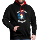 Küstenkind Nordsee - Männer Kontrast-Hoodie - Schwarz/Rot