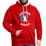 Küstenkind Nordsee - Männer Kontrast-Hoodie - Rot/Weiß