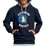 Küstenkind Nordsee - Männer Kontrast-Hoodie - Navy/Grau meliert