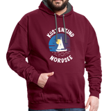 Küstenkind Nordsee - Männer Kontrast-Hoodie - Weinrot/Anthrazit