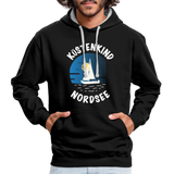 Küstenkind Nordsee - Männer Kontrast-Hoodie - Schwarz/Grau meliert