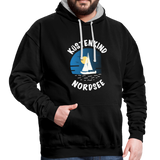 Küstenkind Nordsee - Männer Kontrast-Hoodie - Schwarz/Grau meliert