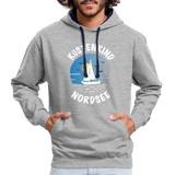 Küstenkind Nordsee - Männer Kontrast-Hoodie - Grau meliert/Navy