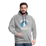 Küstenkind Nordsee - Männer Kontrast-Hoodie - Grau meliert/Navy