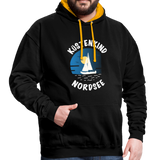 Küstenkind Nordsee - Männer Kontrast-Hoodie - Schwarz/Gold