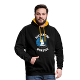 Küstenkind Nordsee - Männer Kontrast-Hoodie - Schwarz/Gold