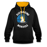 Küstenkind Nordsee - Männer Kontrast-Hoodie - Schwarz/Gold