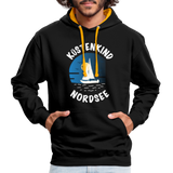 Küstenkind Nordsee - Männer Kontrast-Hoodie - Schwarz/Gold