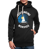 Küstenkind Nordsee - Männer Schalkragen Hoodie - Schwarz