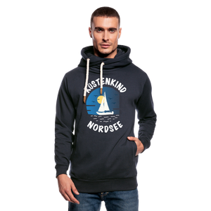 Küstenkind Nordsee - Männer Schalkragen Hoodie - Beige meliert