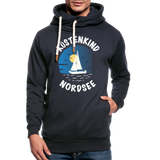 Küstenkind Nordsee - Männer Schalkragen Hoodie - Navy