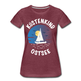 Küstenkind Ostsee - Frauen Premium T-Shirt - Bordeauxrot meliert