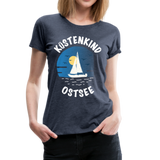 Küstenkind Ostsee - Frauen Premium T-Shirt - Blau meliert