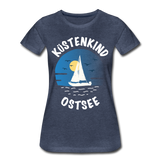 Küstenkind Ostsee - Frauen Premium T-Shirt - Blau meliert