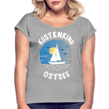 Küstenkind Ostsee - Frauen T-Shirt mit gerollten Ärmeln - Grau meliert