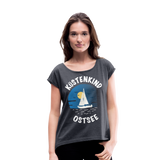 Küstenkind Ostsee - Frauen T-Shirt mit gerollten Ärmeln - Navy meliert