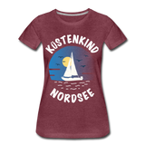 Küstenkind Nordsee - Frauen Premium T-Shirt - Bordeauxrot meliert