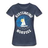 Küstenkind Nordsee - Frauen Premium T-Shirt - Blau meliert