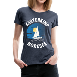 Küstenkind Nordsee - Frauen Premium T-Shirt - Blau meliert