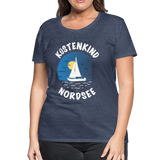 Küstenkind Nordsee - Frauen Premium T-Shirt - Blau meliert