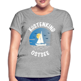 Küstenkind Ostsee - Frauen Oversize T-Shirt - Grau meliert