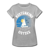 Küstenkind Ostsee - Frauen Oversize T-Shirt - Grau meliert