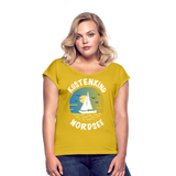 Küstenkind Nordsee - Frauen T-Shirt mit gerollten Ärmeln - Senfgelb