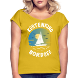 Küstenkind Nordsee - Frauen T-Shirt mit gerollten Ärmeln - Senfgelb