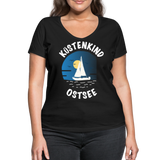 Küstenkind Ostsee - Frauen Bio-T-Shirt mit V-Ausschnitt von Stanley & Stella - Schwarz