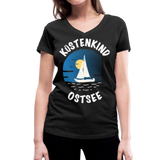 Küstenkind Ostsee - Frauen Bio-T-Shirt mit V-Ausschnitt von Stanley & Stella - Schwarz