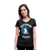 Küstenkind Ostsee - Frauen Bio-T-Shirt mit V-Ausschnitt von Stanley & Stella - Schwarz