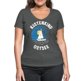 Küstenkind Ostsee - Frauen Bio-T-Shirt mit V-Ausschnitt von Stanley & Stella - Anthrazit