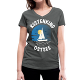 Küstenkind Ostsee - Frauen Bio-T-Shirt mit V-Ausschnitt von Stanley & Stella - Anthrazit