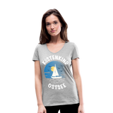 Küstenkind Ostsee - Frauen Bio-T-Shirt mit V-Ausschnitt von Stanley & Stella - Grau meliert