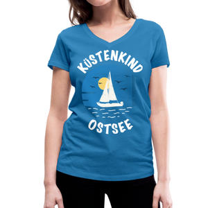 Küstenkind Ostsee - Frauen Bio-T-Shirt mit V-Ausschnitt von Stanley & Stella - Schwarz