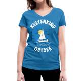 Küstenkind Ostsee - Frauen Bio-T-Shirt mit V-Ausschnitt von Stanley & Stella - Pfauenblau