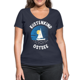 Küstenkind Ostsee - Frauen Bio-T-Shirt mit V-Ausschnitt von Stanley & Stella - Navy