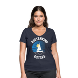 Küstenkind Ostsee - Frauen Bio-T-Shirt mit V-Ausschnitt von Stanley & Stella - Navy