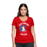 Küstenkind Ostsee - Frauen Bio-T-Shirt mit V-Ausschnitt von Stanley & Stella - Rot