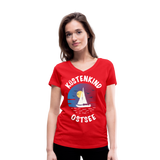 Küstenkind Ostsee - Frauen Bio-T-Shirt mit V-Ausschnitt von Stanley & Stella - Rot