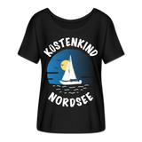 Küstenkind Nordsee - Frauen T-Shirt mit Fledermausärmeln von Bella + Canvas - Schwarz