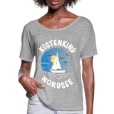 Küstenkind Nordsee - Frauen T-Shirt mit Fledermausärmeln von Bella + Canvas - Grau meliert