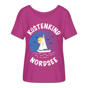 Küstenkind Nordsee - Frauen T-Shirt mit Fledermausärmeln von Bella + Canvas - Anthrazit