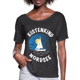 Küstenkind Nordsee - Frauen T-Shirt mit Fledermausärmeln von Bella + Canvas - Anthrazit