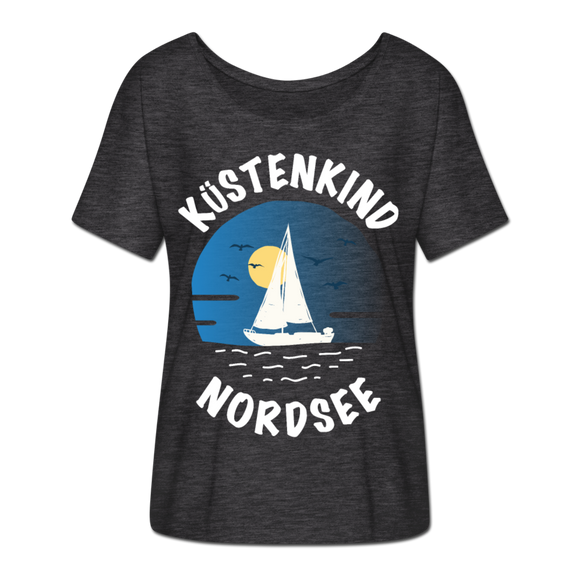 Küstenkind Nordsee - Frauen T-Shirt mit Fledermausärmeln von Bella + Canvas - Anthrazit