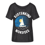 Küstenkind Nordsee - Frauen T-Shirt mit Fledermausärmeln von Bella + Canvas - Anthrazit